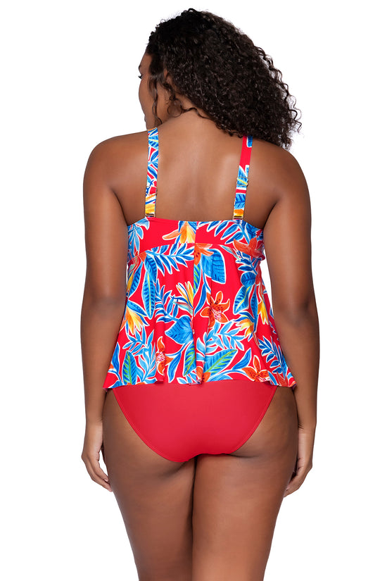 Back view of Sunsets Escape Tiger Lily Marin Tankini Top