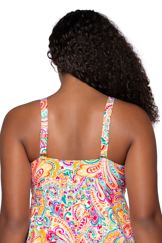 Back view of Sunsets Escape Phoenix Marin Tankini Top