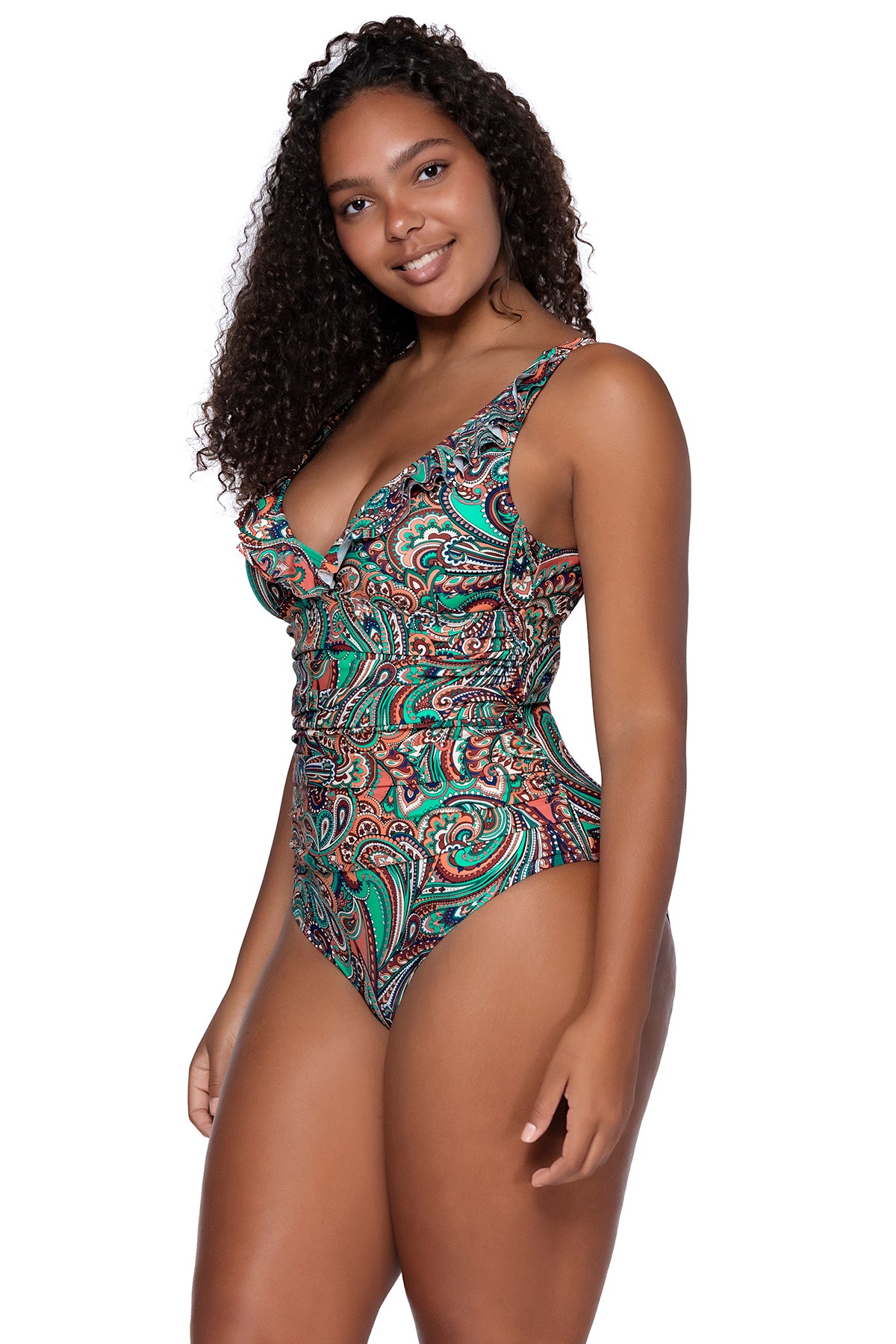 Side view of Sunsets Escape Andalusia Amira One Piece