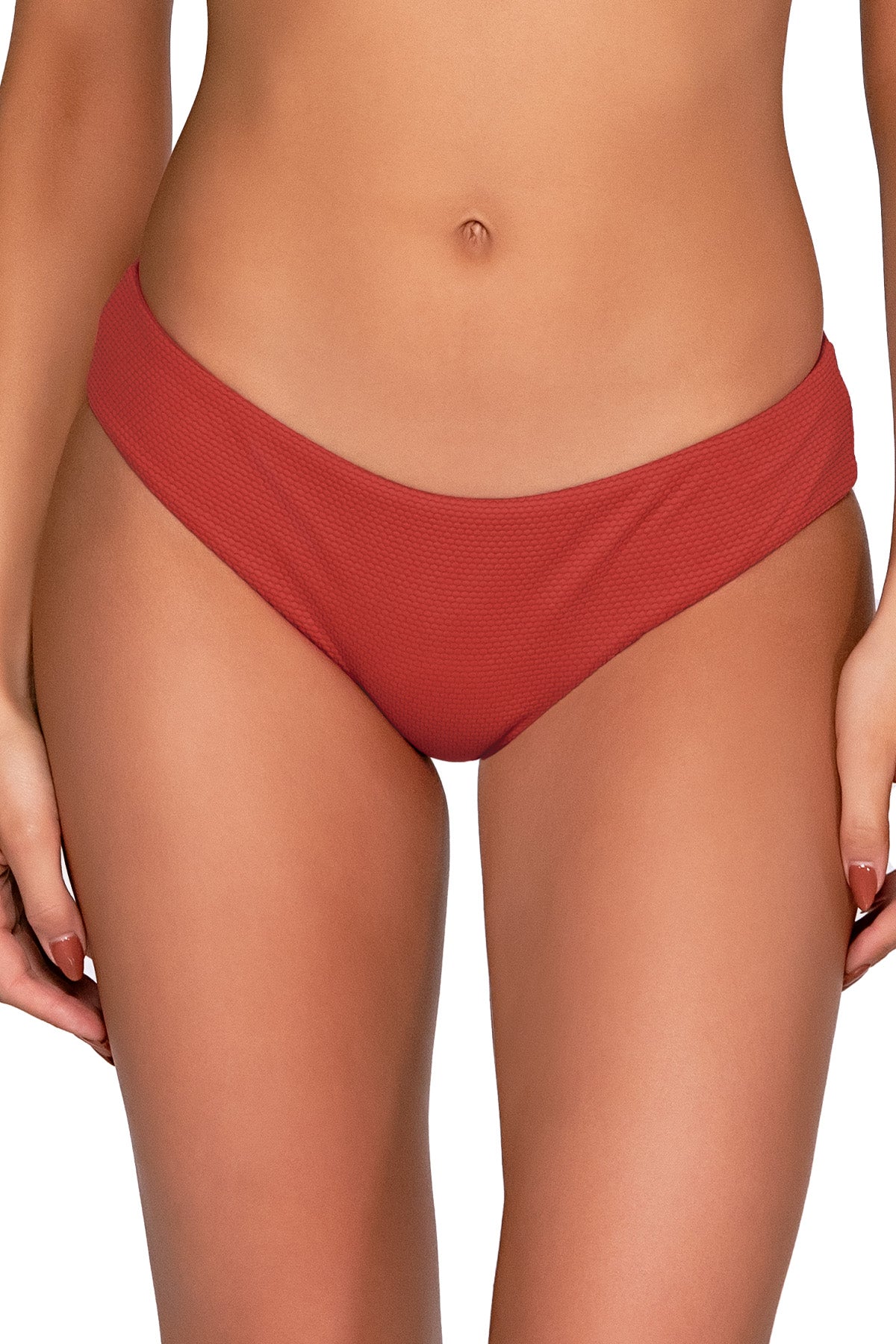Front view of Swim Systems Cayenne Hazel Hipster Bottom