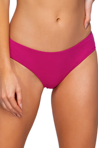 Front view of Swim Systems Magenta Hazel Hipster Bottom