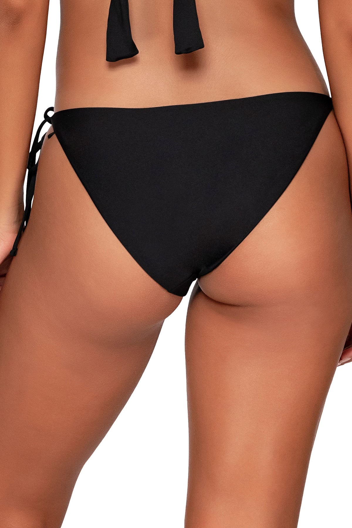 Back view of Swim Systems Black McKenna Tie Side Bottom