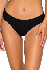 Front view of B Swim Black Out Rip Tide Hipster Bottom