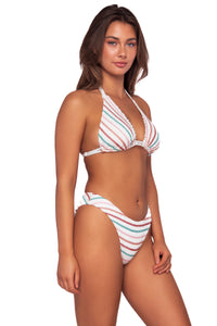 Side view of Swim Systems Holland Camila Scoop Bottom with matching Kali Triangle bikini top
