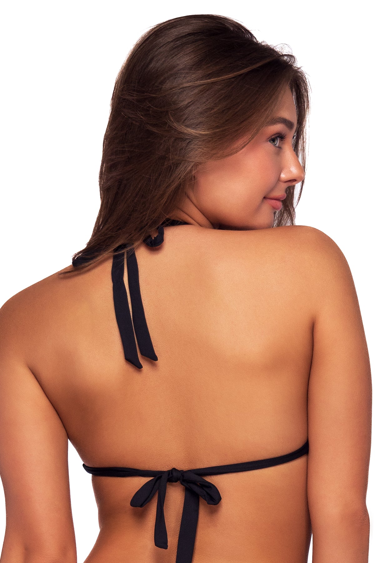 Back view of Swim Systems Black Kali Triangle Top