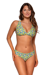 Front view of Swim Systems Limone Hazel Hipster Bottom with matching Charlotte bikini top