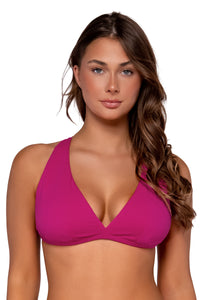 Front view of Swim Systems Magenta Charlotte Top