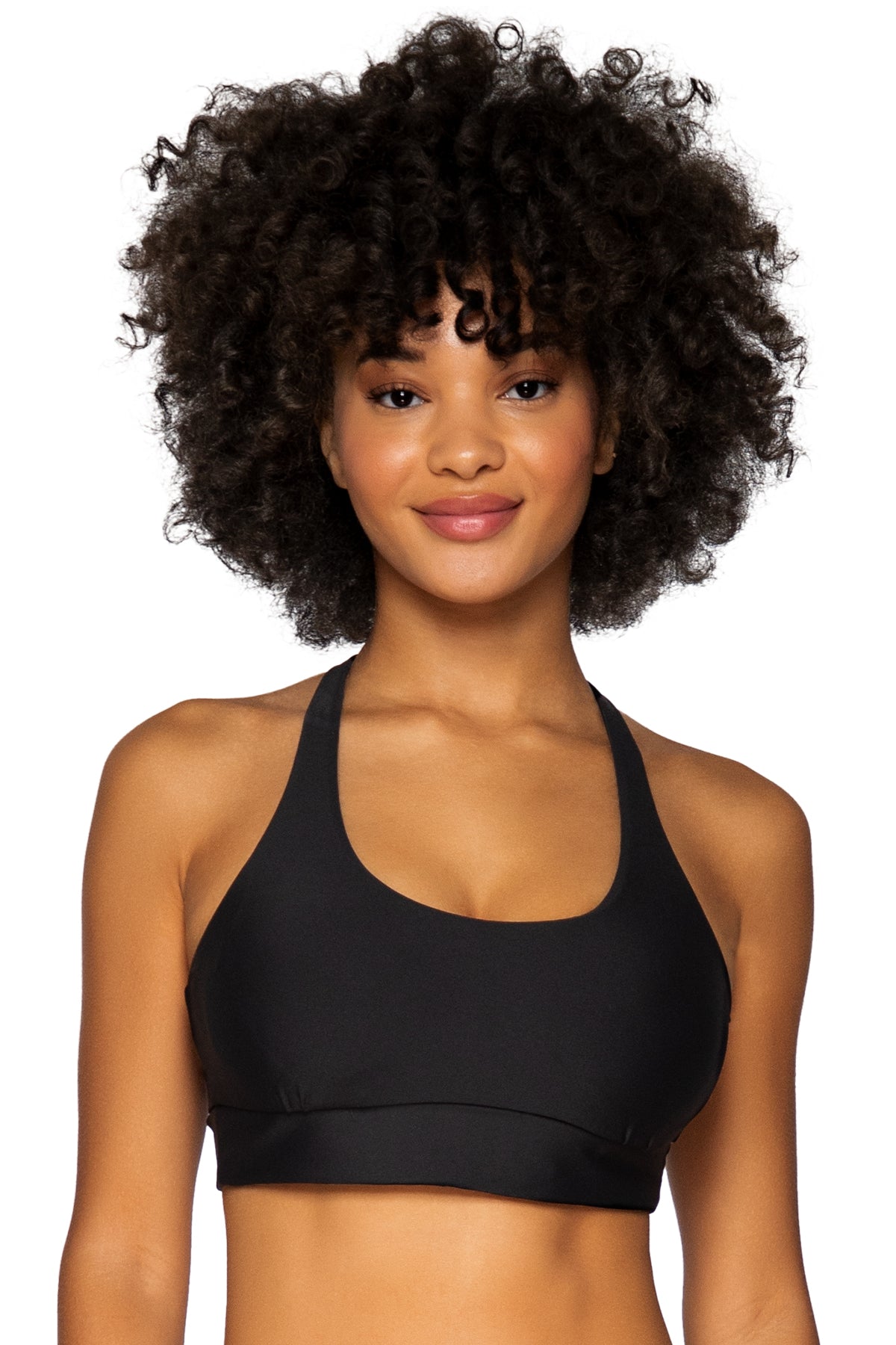 Front view of Swim Systems Onyx Black Teagan Tank Top