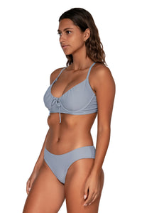 Side view of Swim Systems Monterey Hazel Hipster Bottom with matching Avila Underwire bikini top