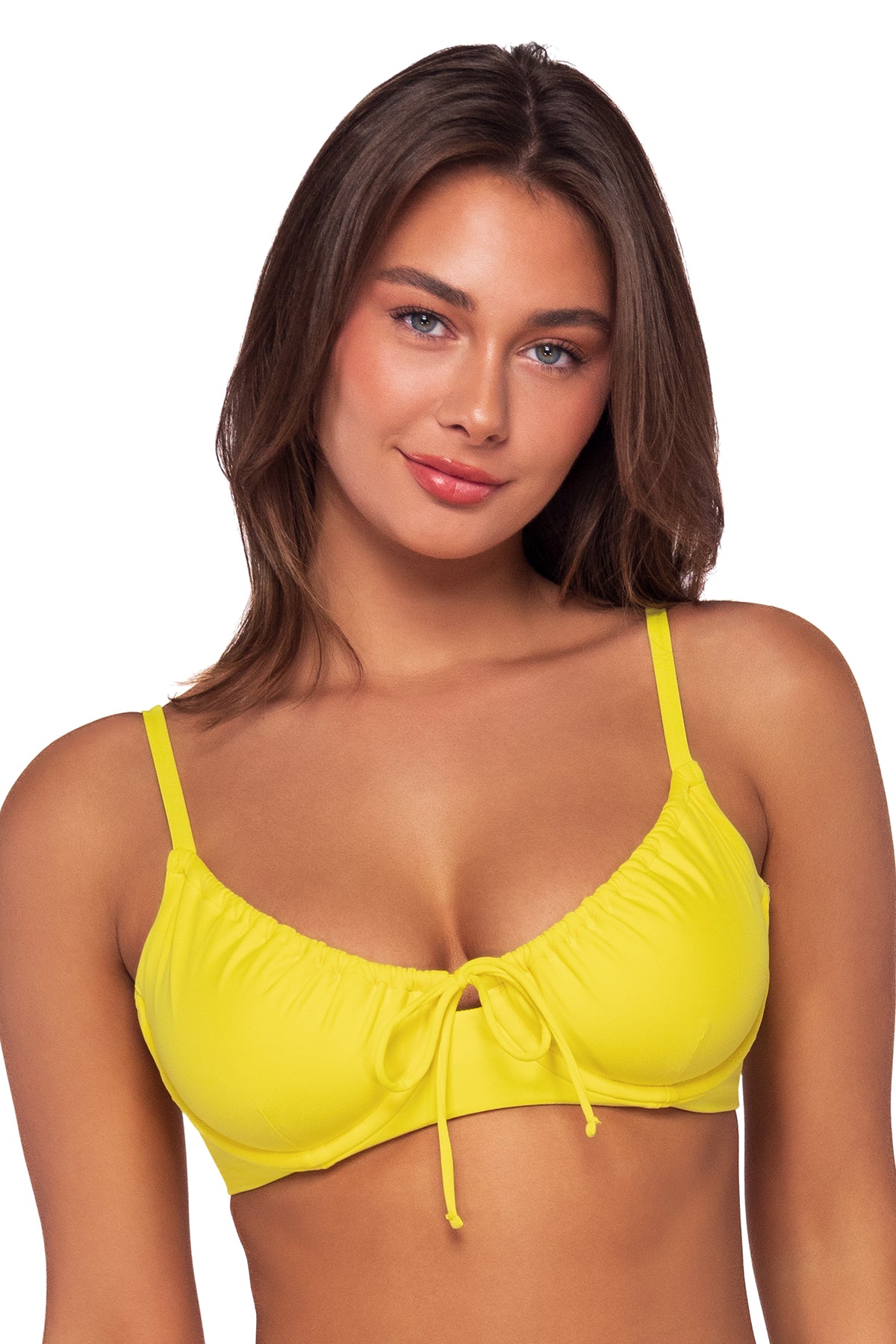 Front view of Swim Systems Daffodil Avila Underwire Top