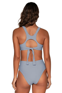 Back view of Swim Systems Monterey Rylee Racerback Top with matching Delfina V Front bikini bottom