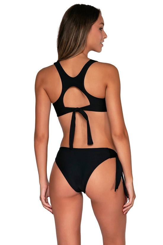 Back view of Swim Systems Black Rylee Racerback Top