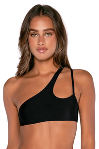 Front view of B Swim Black Out Gemma Top