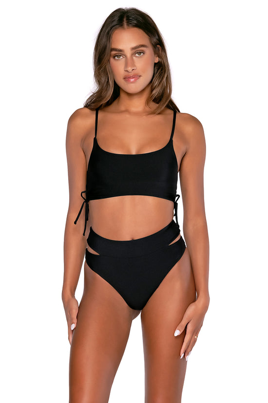 Front view of B Swim Black Out Adeline Top