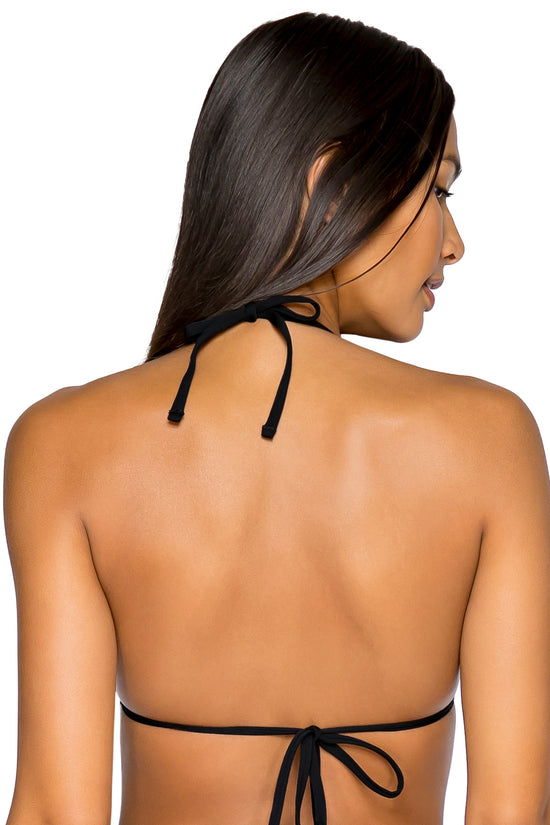 Back view of B Swim Black Out Bermuda Triangle Top
