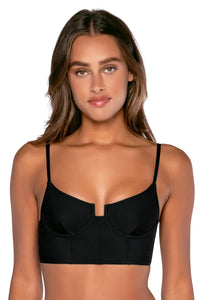 Front view of B Swim Black Out Daria Top