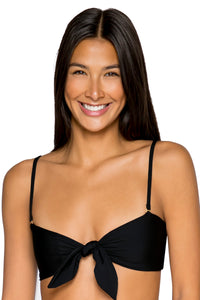 Front view of B Swim Black Out Calypso Top