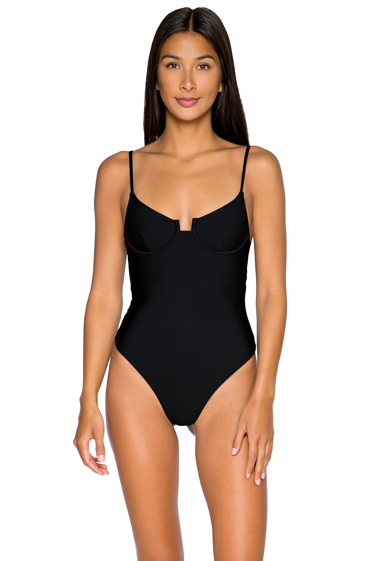 Front view of B Swim Black Out Jetty One Piece