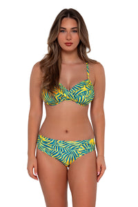Front pose #1 of Taylor wearing Sunsets Cabana Unforgettable Bottom with matching Crossroads Underwire bikini top
